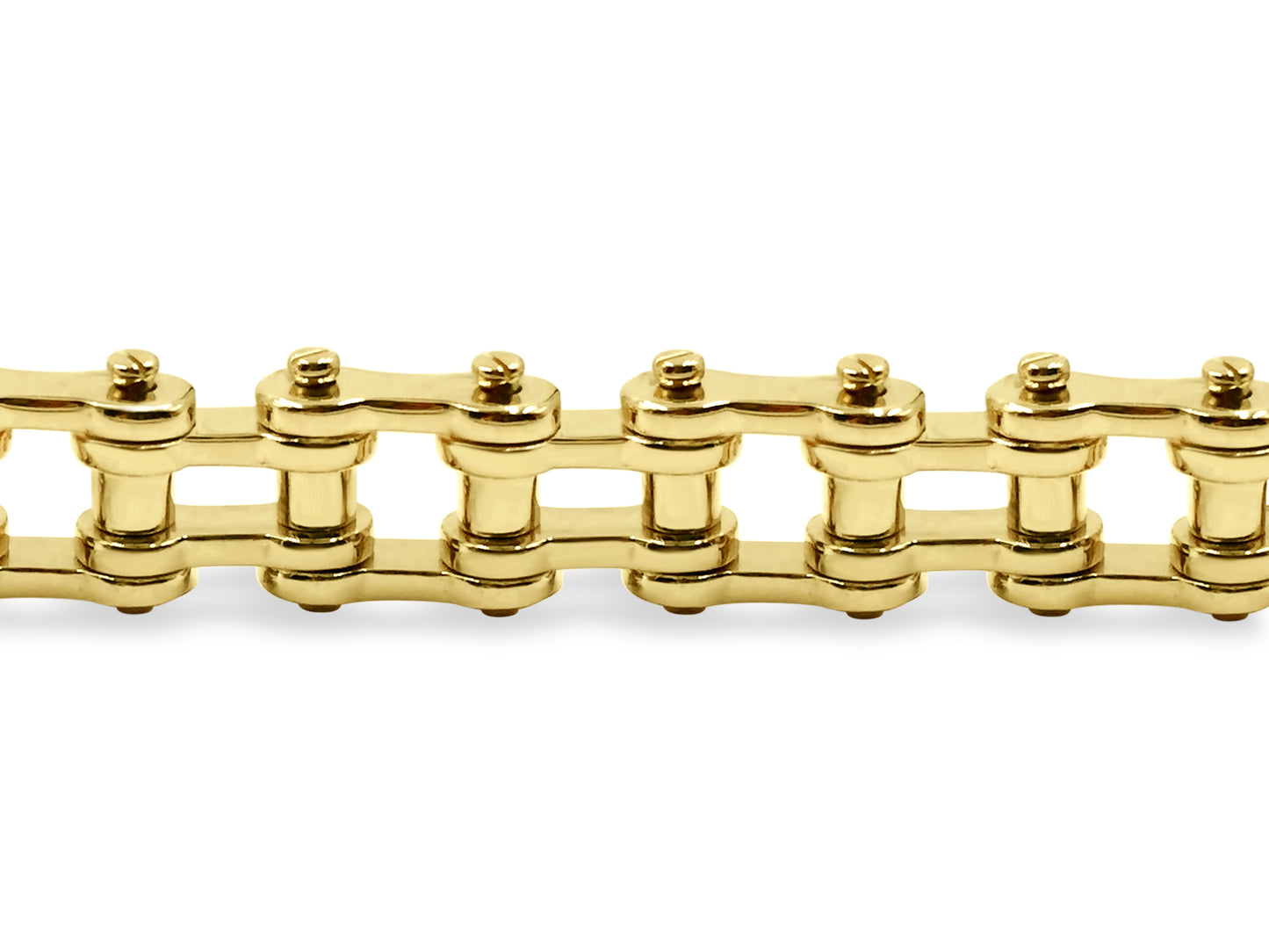 Motorcycle/Bike Chain Solid Gold Handmade Necklace , 20mm, 16-30 Inch
