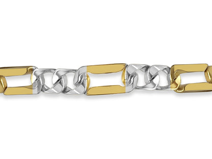 Figaro Solid Gold Handmade Bracelet , 7mm, 6.5-10 Inch