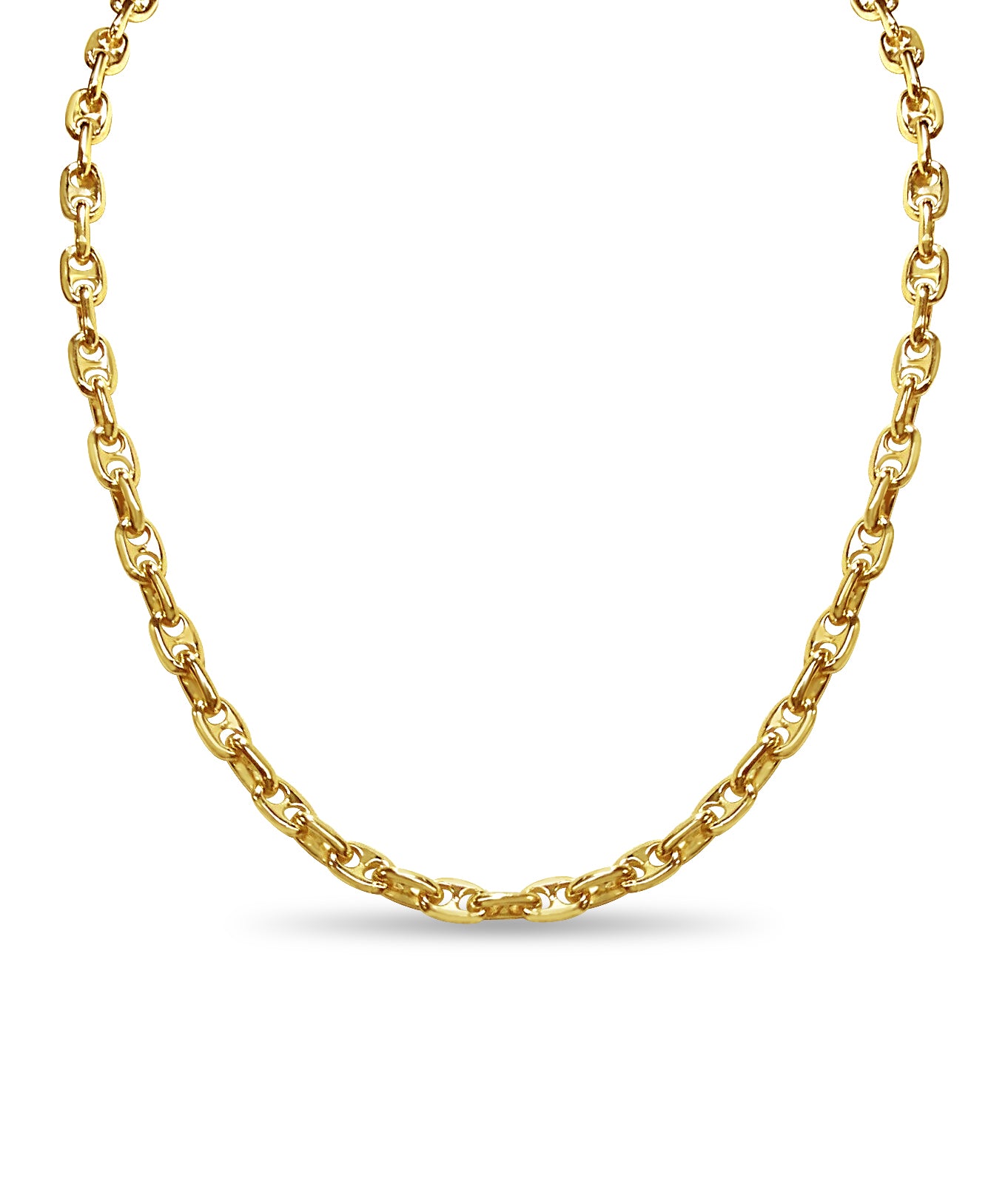 Anchor Mariner Solid Gold Handmade Necklace , 5mm, 16-30 Inch