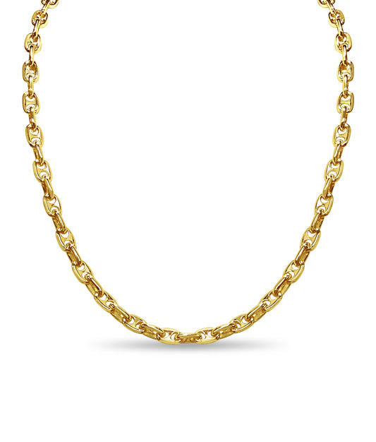 Anchor Mariner Solid Gold Handmade Necklace , 5mm, 16-30 Inch