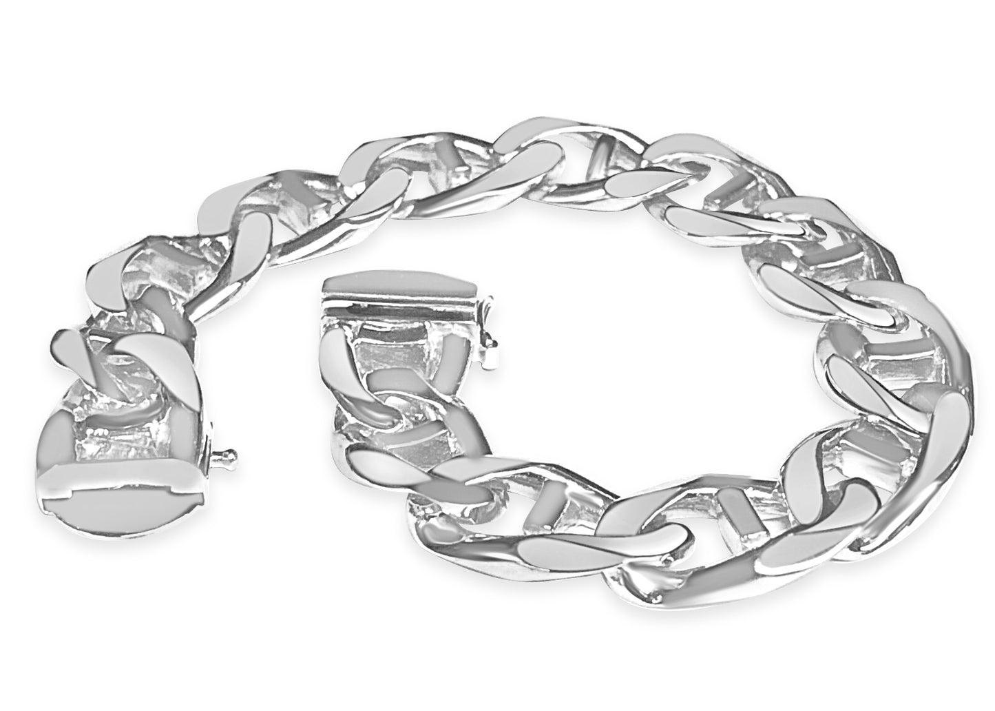Mariner Solid Gold Handmade Bracelet , 15mm, 6.5-10 Inch