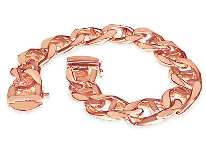 Mariner Solid Gold Handmade Bracelet , 15mm, 6.5-10 Inch