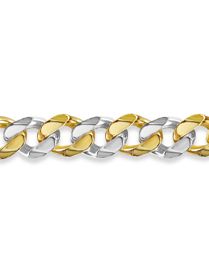Curb Solid Gold Handmade Bracelet , 11mm, 6.5-10 Inch