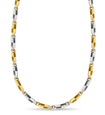 18k Solid Yellow Gold Handmade 5mm Square Tube Link Necklace, 30", Approx 86g