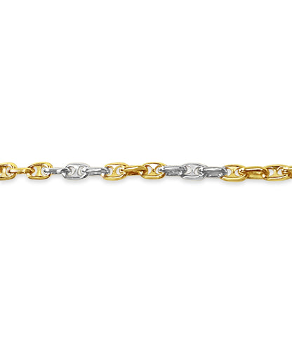 Anchor Mariner Solid Gold Handmade Bracelet , 5mm, 6.5-10 Inch