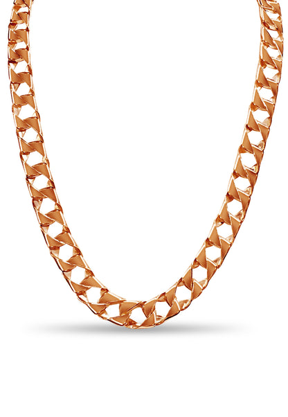 Curb Solid Gold Handmade Necklace , 11mm, 16-30 Inch