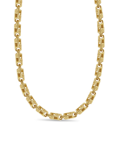 Fancy Screw Solid Gold Handmade Necklace , 7mm, 16-30 Inch