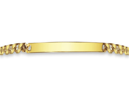 18k Solid Yellow Gold Handmade 7mm ID Curb Link Bracelet, 9.5", Approx 32g