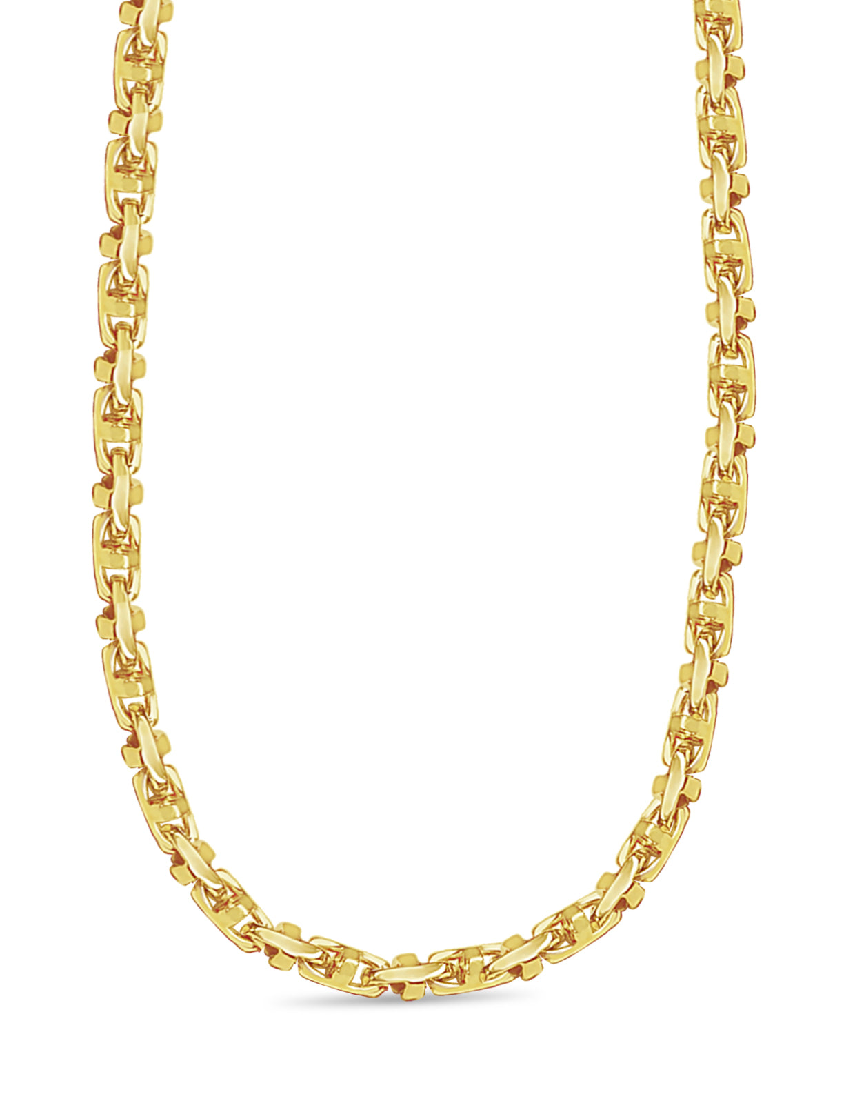 Anchor Mariner Solid Gold Handmade Necklace , 4mm, 16-30 Inch