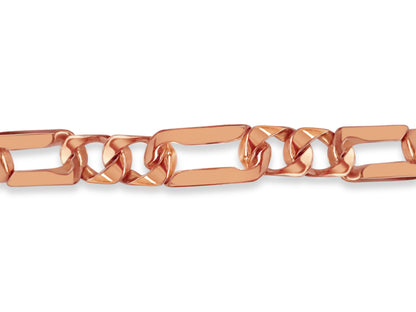 Figaro Solid Gold Handmade Bracelet , 7mm, 6.5-10 Inch