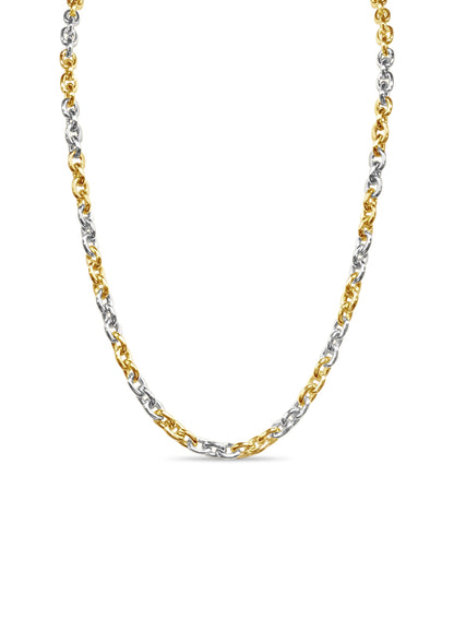 Fancy Rolo Solid Gold Handmade Necklace , 7mm, 16-30 Inch