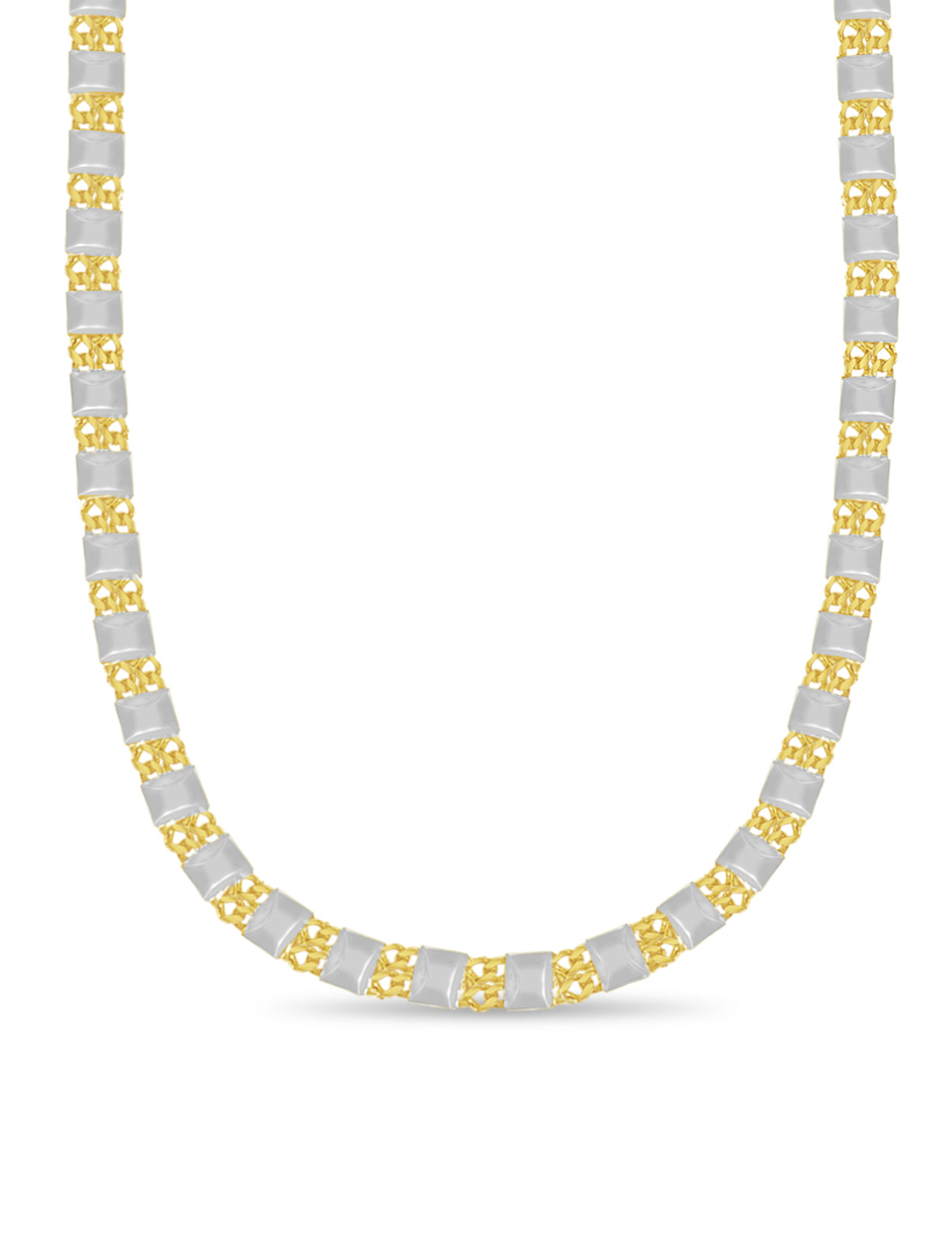 Curb & Bar Solid Gold Handmade Necklace , 17mm, 16-30 Inch