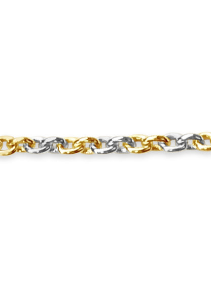 Fancy Rolo Solid Gold Handmade Bracelet , 7mm, 6.5-10 Inch