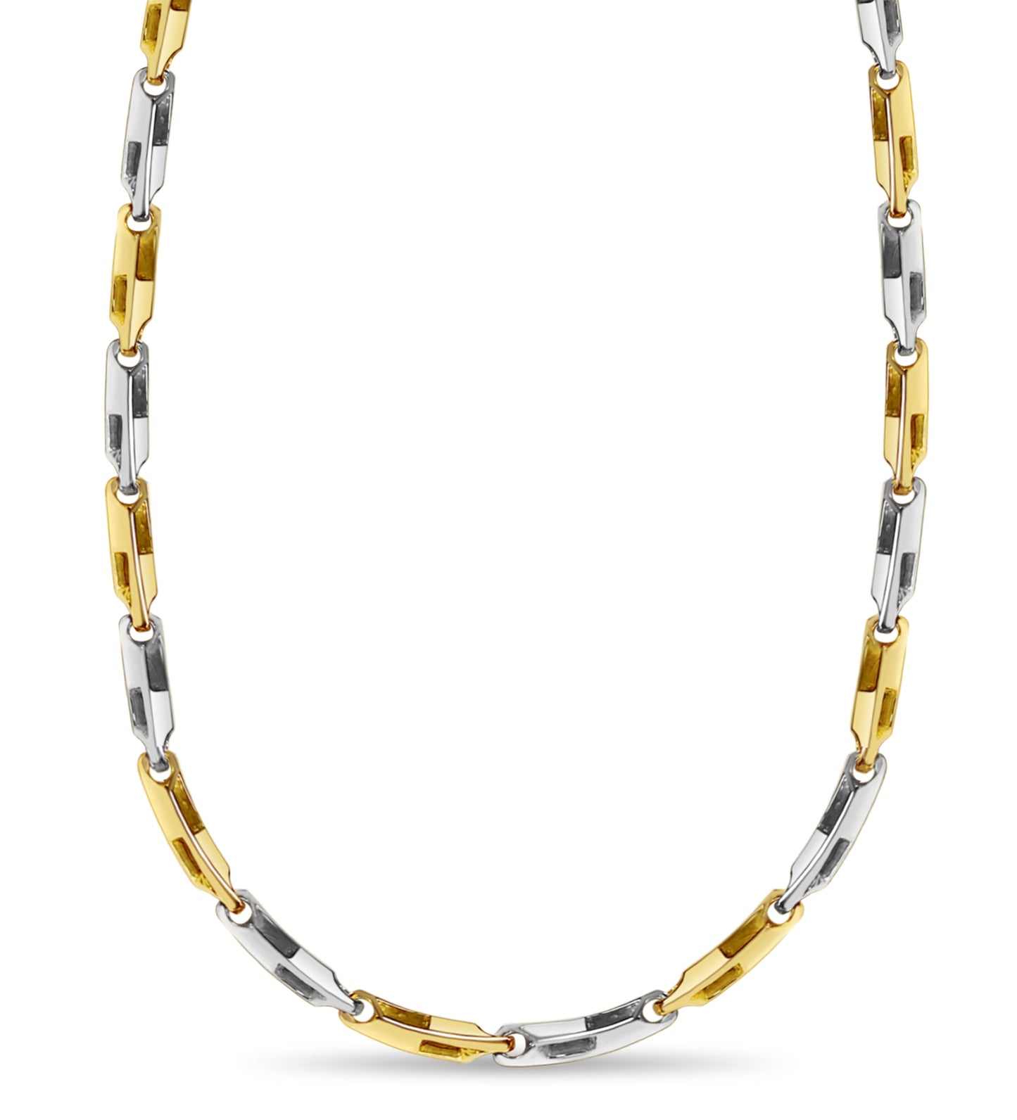 Square Tube Solid Gold Handmade Necklace , 5mm, 16-30 Inch