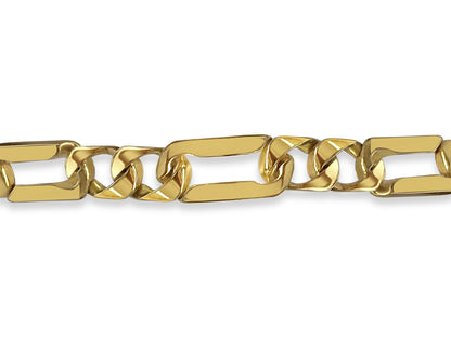 Figaro Solid Gold Handmade Necklace , 7mm, 16-30 Inch