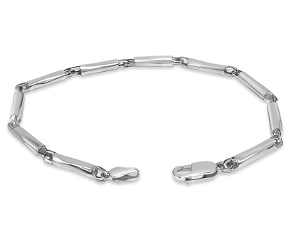 Cylinder Tube Solid Gold Handmade Bracelet , 4mm, 6.5-10 Inch
