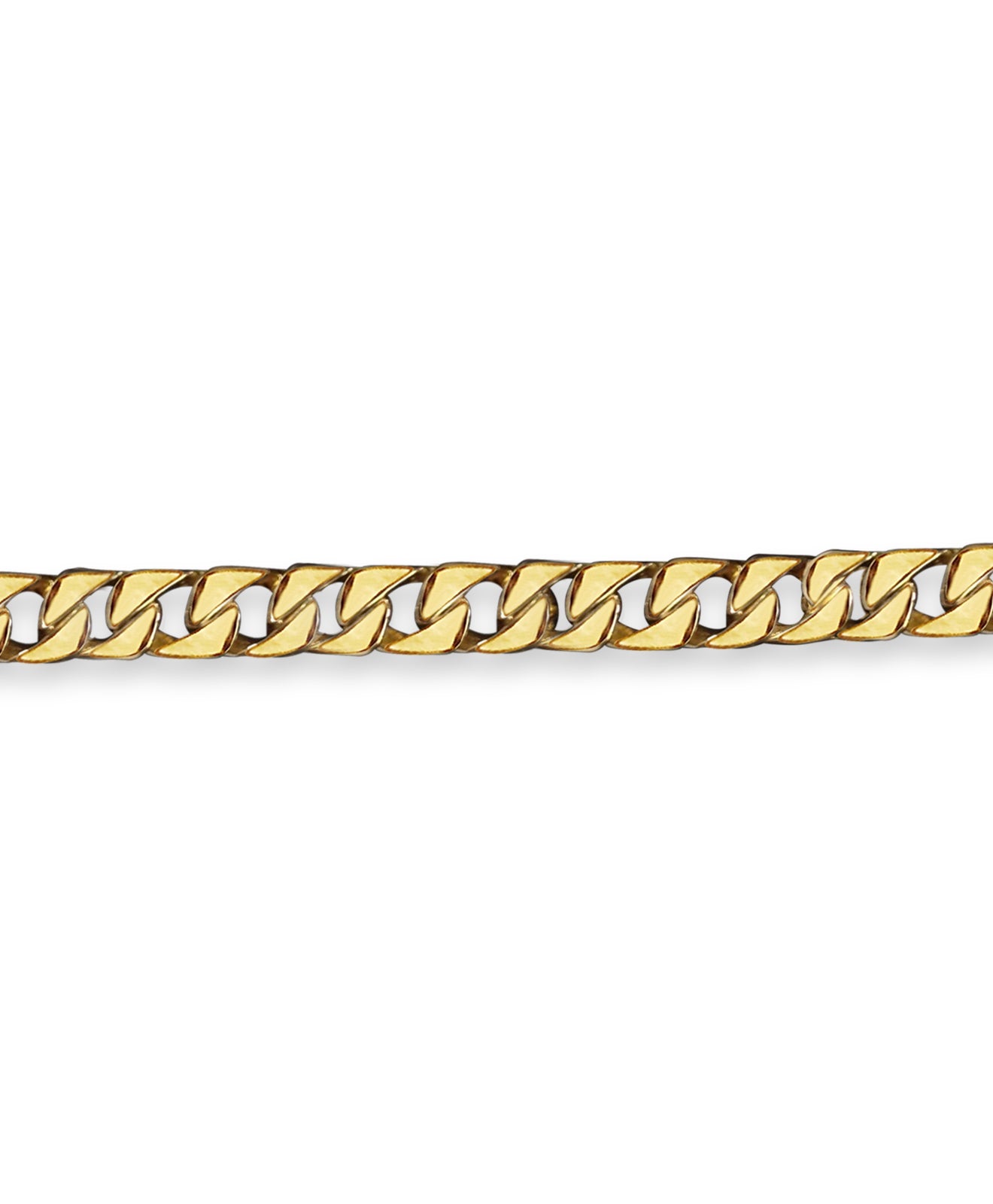 Curb Solid Gold Handmade Bracelet , 9mm, 6.5-10 Inch