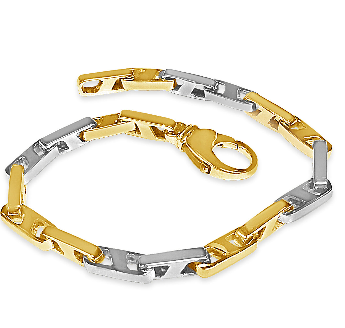 Buckle Solid Gold Handmade Bracelet , 5mm, 6.5-10 Inch