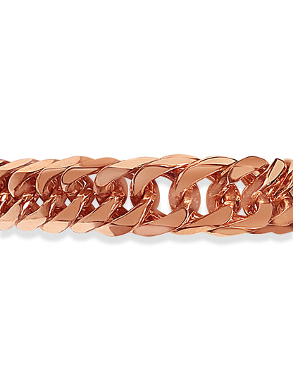 Curb Solid Gold Handmade Bracelet , 16mm, 6.5-10 Inch