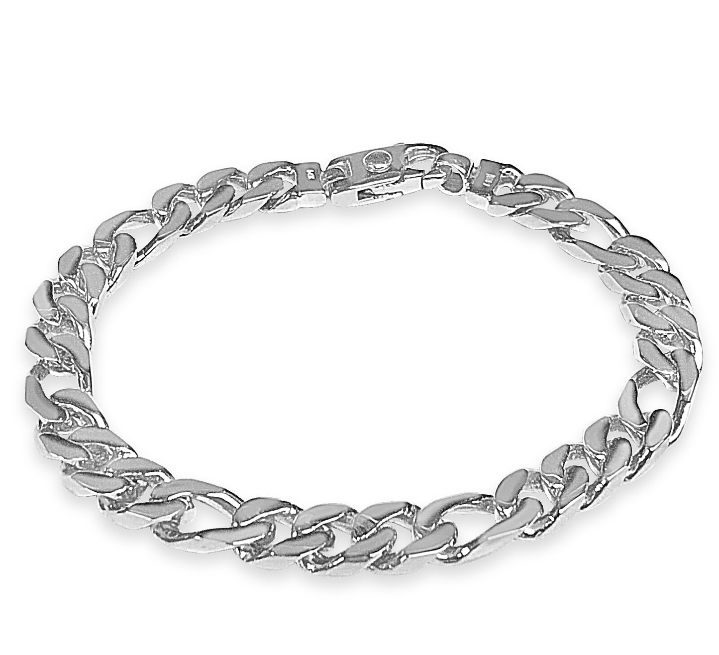 Figaro Solid Gold Handmade Bracelet , 8mm, 6.5-10 Inch