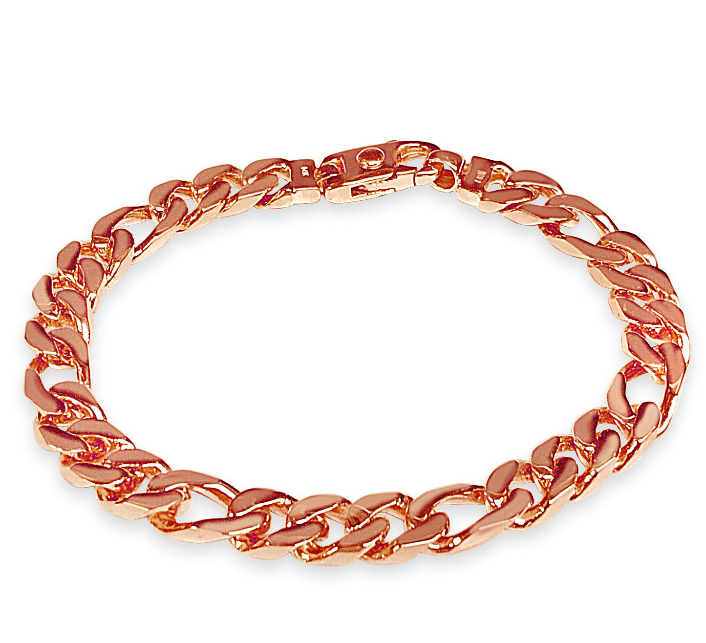 Figaro Solid Gold Handmade Bracelet , 8mm, 6.5-10 Inch