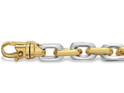 Fancy Rolo Solid Gold Handmade Bracelet , 8mm, 6.5-10 Inch