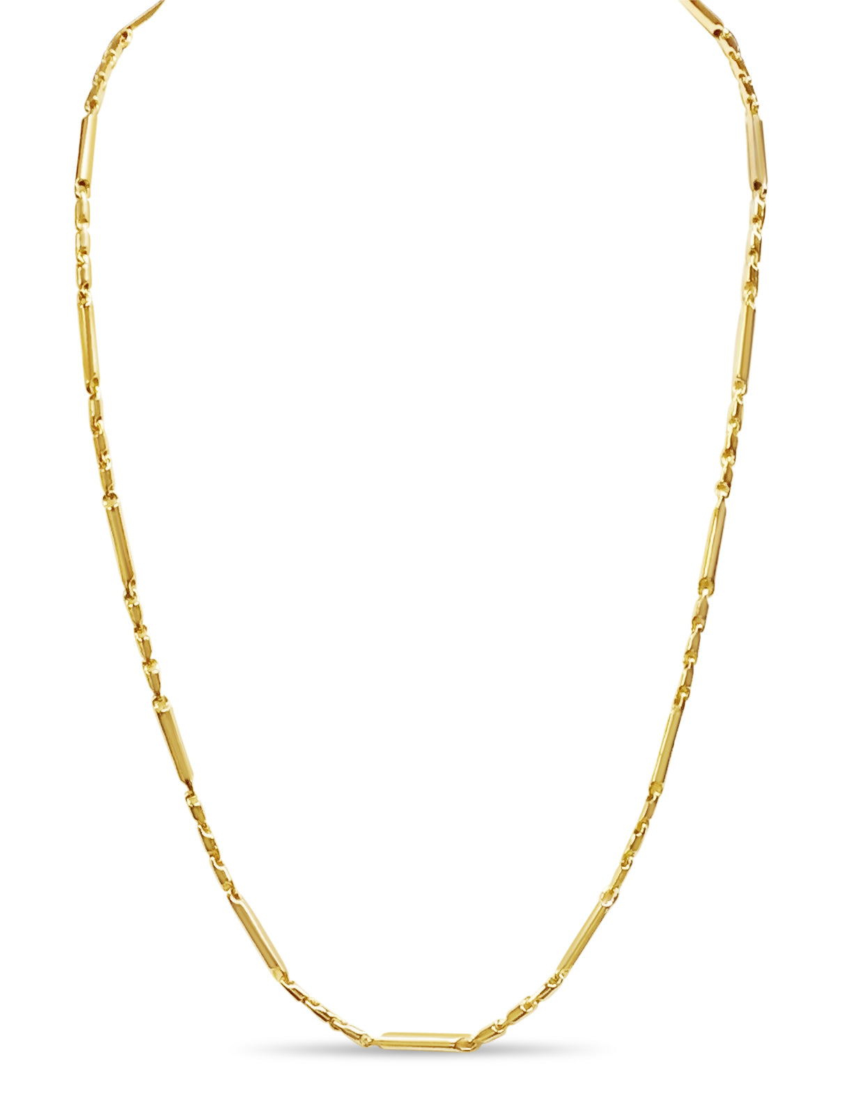 Cylinder Tube Solid Gold Handmade Necklace , 4mm, 16-30 Inch