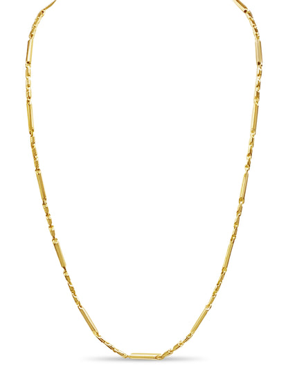 Cylinder Tube Solid Gold Handmade Necklace , 4mm, 16-30 Inch