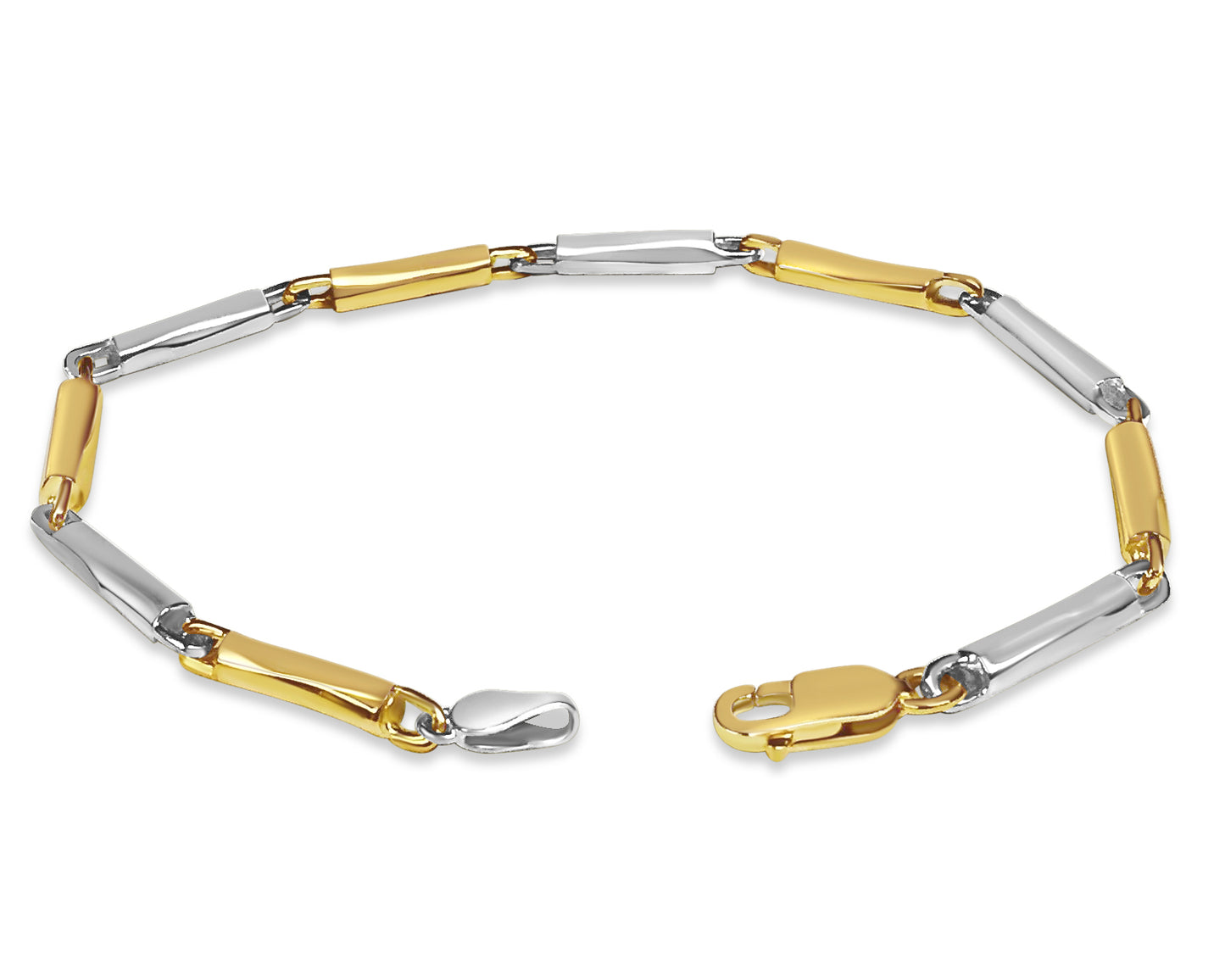 Cylinder Tube Solid Gold Handmade Bracelet , 4mm, 6.5-10 Inch