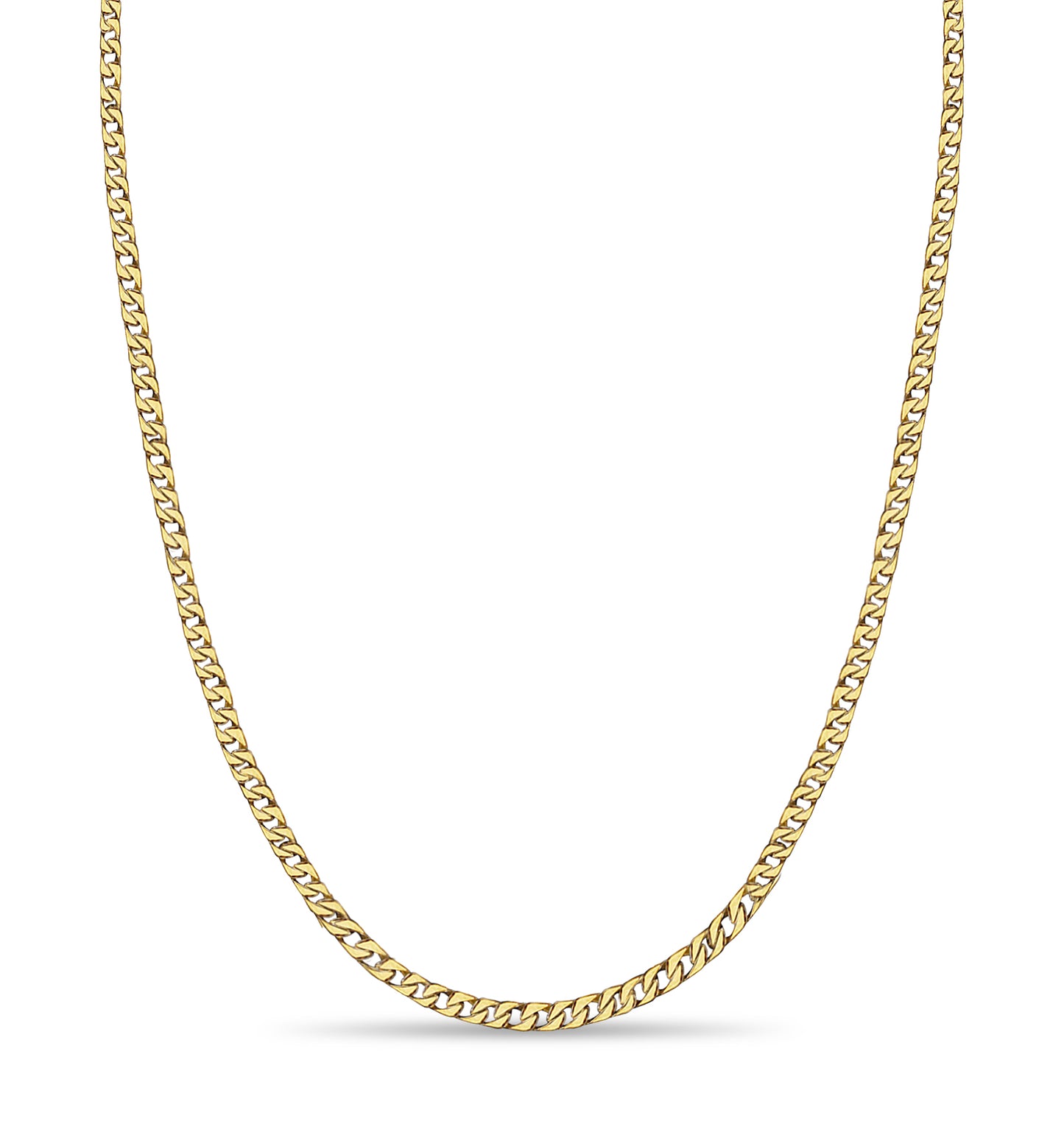 Curb Solid Gold Handmade Necklace , 9mm, 16-30 Inch