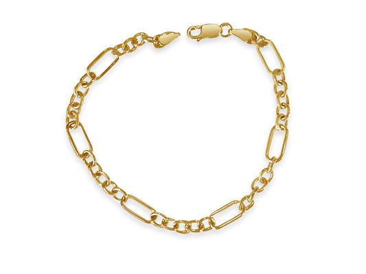 Curb Solid Gold Handmade Bracelet , 6mm, 6.5-10 Inch