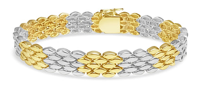 Panther Solid Gold Handmade Bracelet , 12mm, 6.5-10 Inch