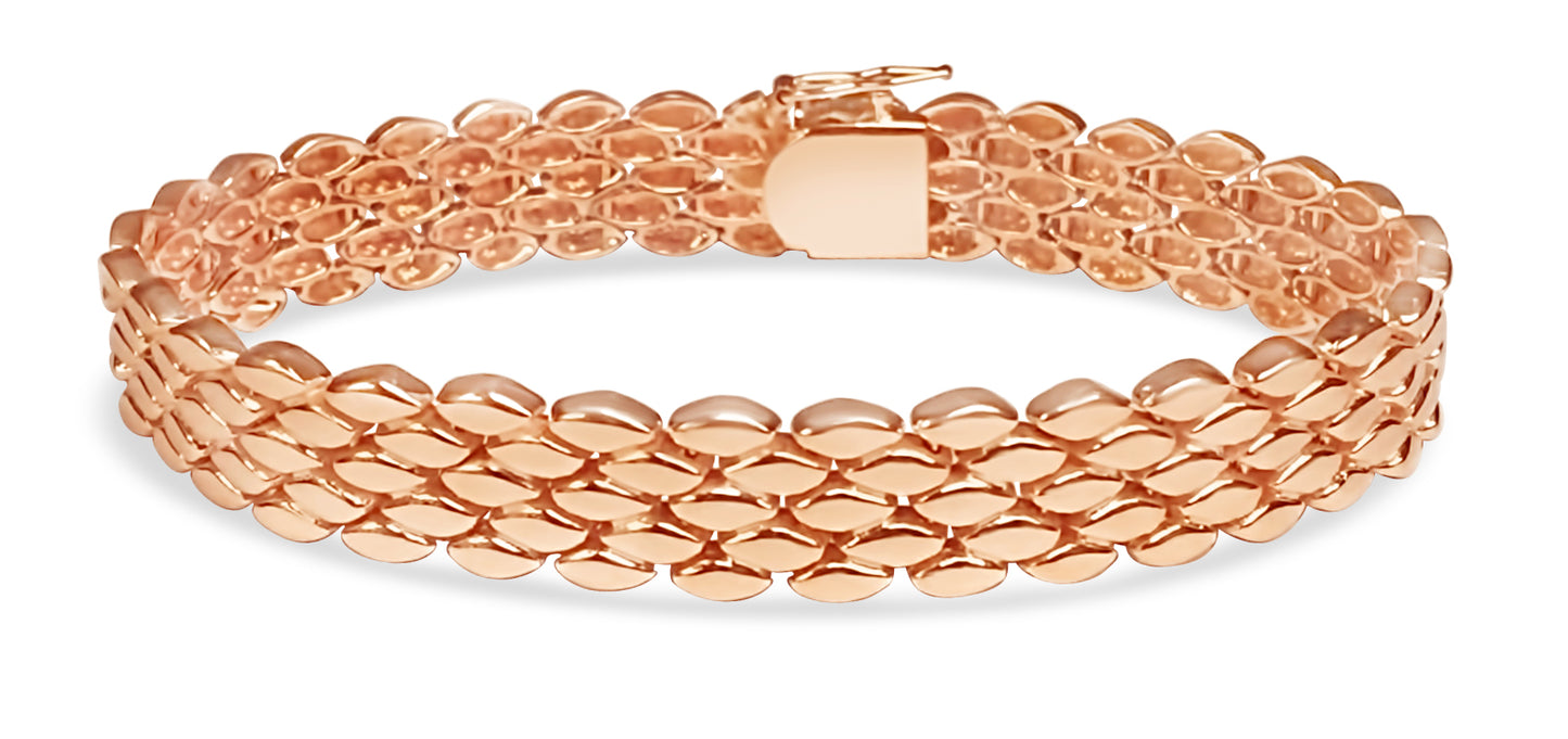 Panther Solid Gold Handmade Bracelet , 12mm, 6.5-10 Inch