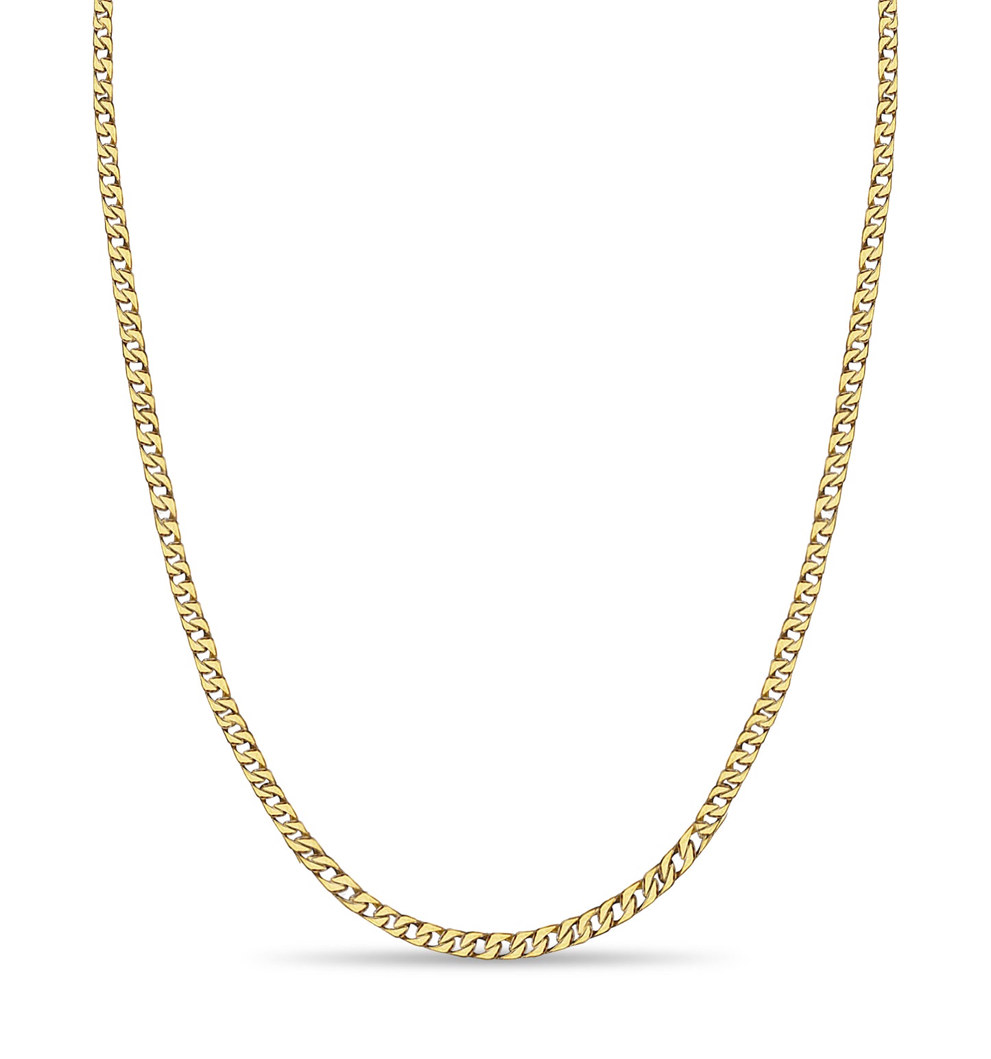 Curb Solid Gold Handmade Necklace , 9mm, 16-30 Inch