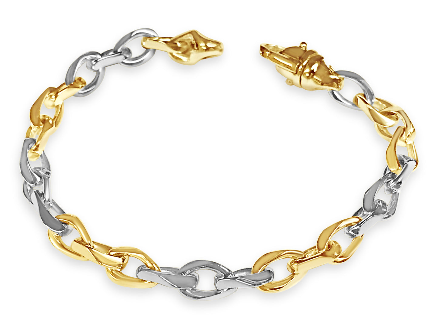 Anchor Mariner Solid Gold Handmade Bracelet , 7mm, 6.5-10 Inch