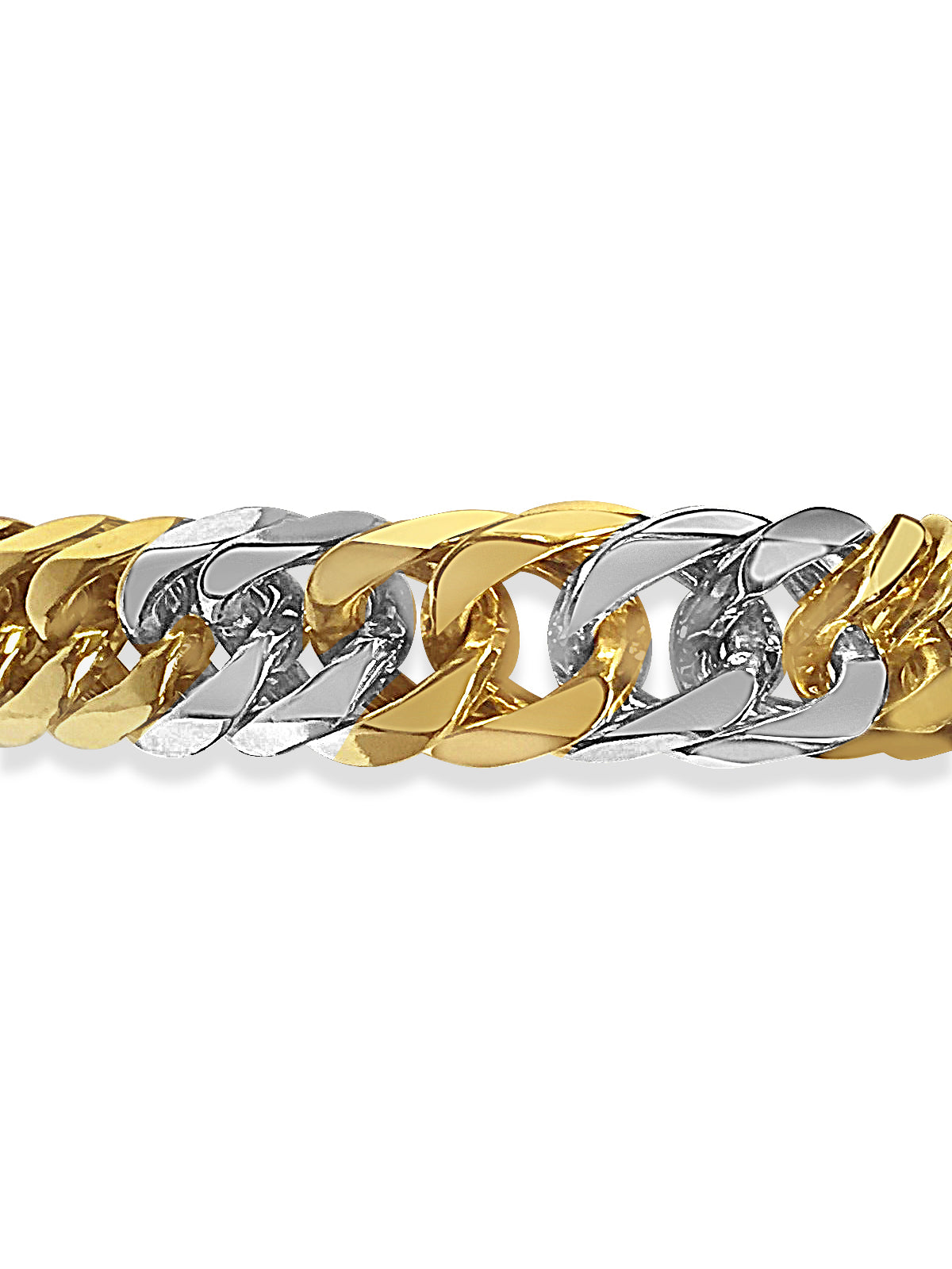 Curb Solid Gold Handmade Bracelet , 16mm, 6.5-10 Inch