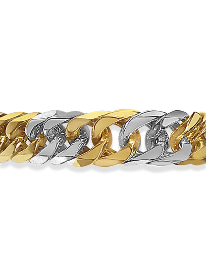 Curb Solid Gold Handmade Bracelet , 16mm, 6.5-10 Inch