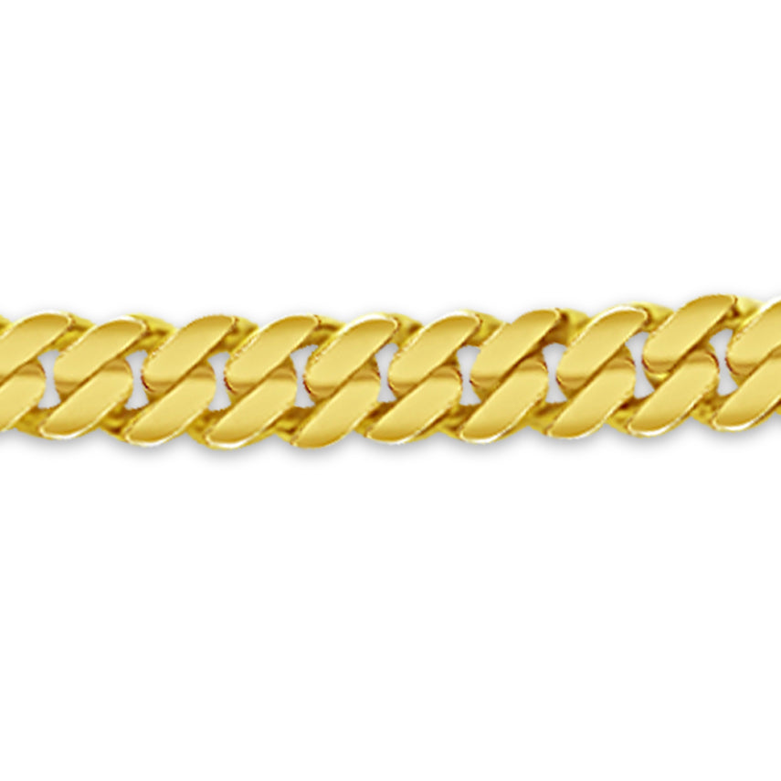 18k Solid Yellow Gold Handmade 8mm Miami Cuban Link Bracelet, 9.5", Approx 44g