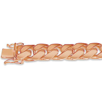 ID Curb Solid Gold Handmade Bracelet , 13mm, 6.5-10 Inch