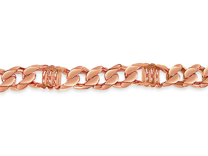 Curb & Bar Solid Gold Handmade Bracelet , 11mm, 6.5-10 Inch