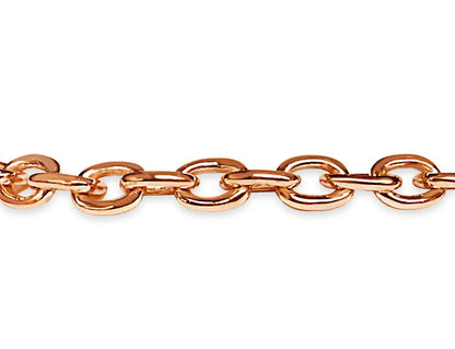 Fancy Rolo Solid Gold Handmade Bracelet , 5mm, 6.5-10 Inch