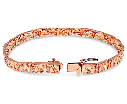 Nugget Solid Gold Handmade Bracelet , 6mm, 6.5-10 Inch