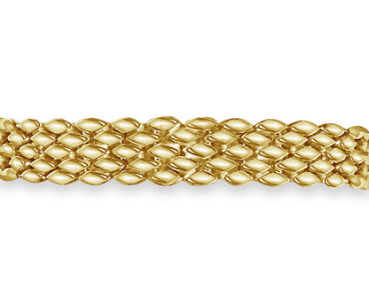 Diamond ID Panther Solid Gold Handmade Bracelet , 12mm, 6.5-10 Inch