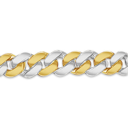 Curb Solid Gold Handmade Bracelet , 12mm, 6.5-10 Inch