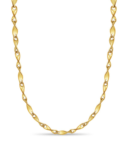 Twist Solid Gold Handmade Necklace , 4mm, 16-30 Inch