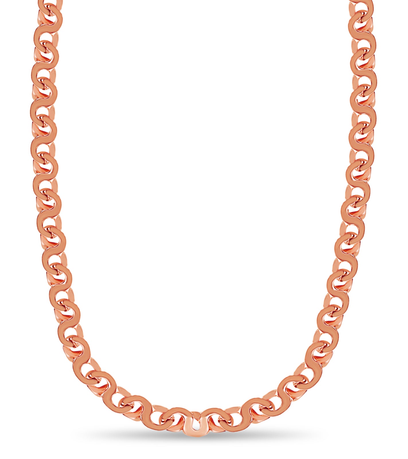 Flat Solid Gold Handmade Necklace , 12mm, 16-30 Inch