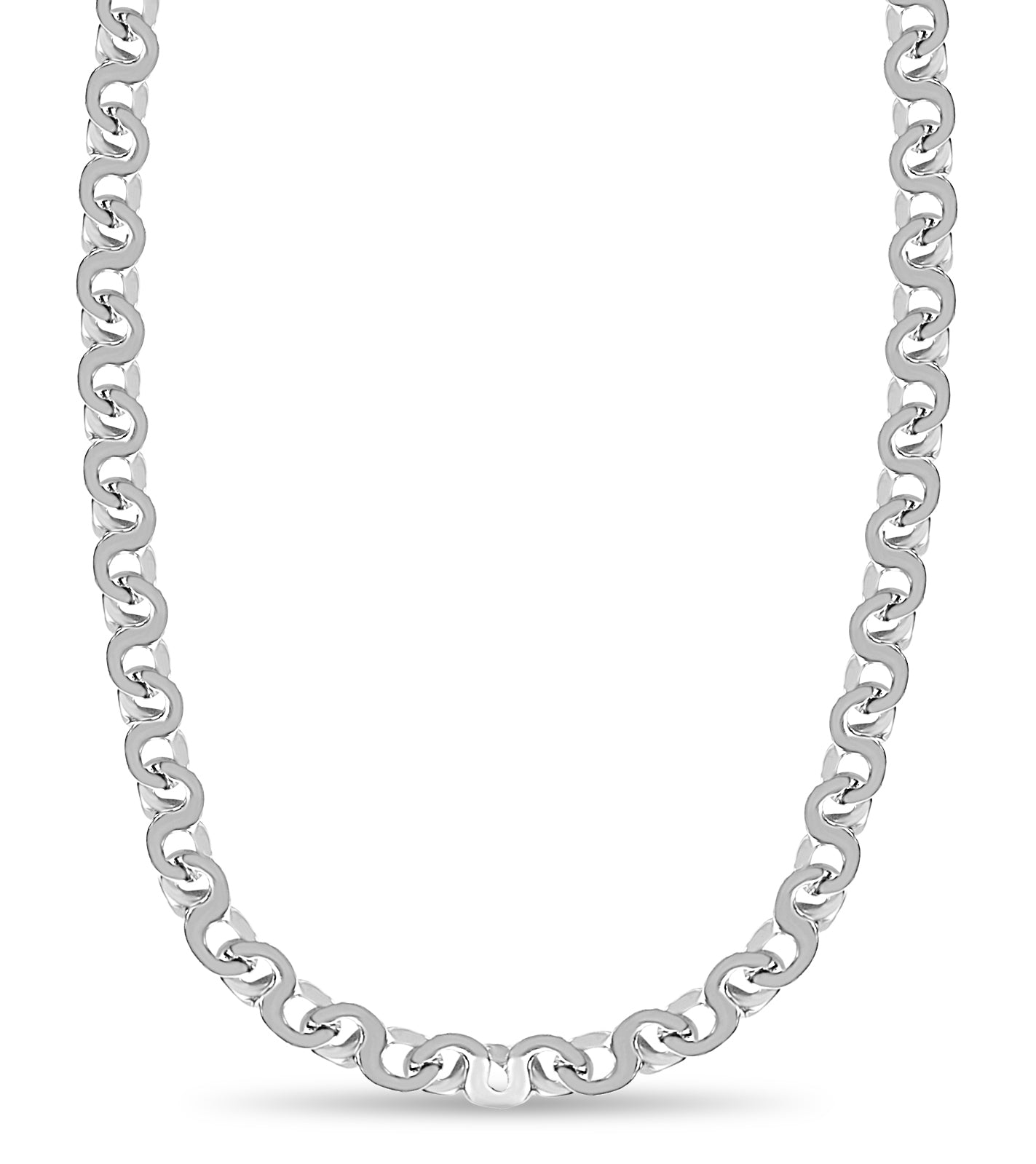 Flat Solid Gold Handmade Necklace , 12mm, 16-30 Inch
