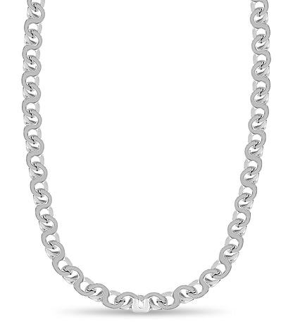 Flat Solid Gold Handmade Necklace , 12mm, 16-30 Inch