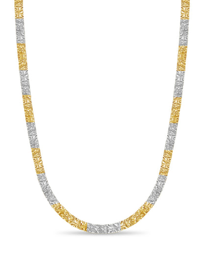 Nugget Solid Gold Handmade Necklace , 7mm, 16-30 Inch