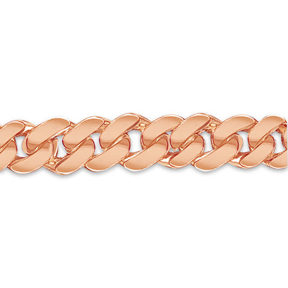 Curb Solid Gold Handmade Bracelet , 12mm, 6.5-10 Inch
